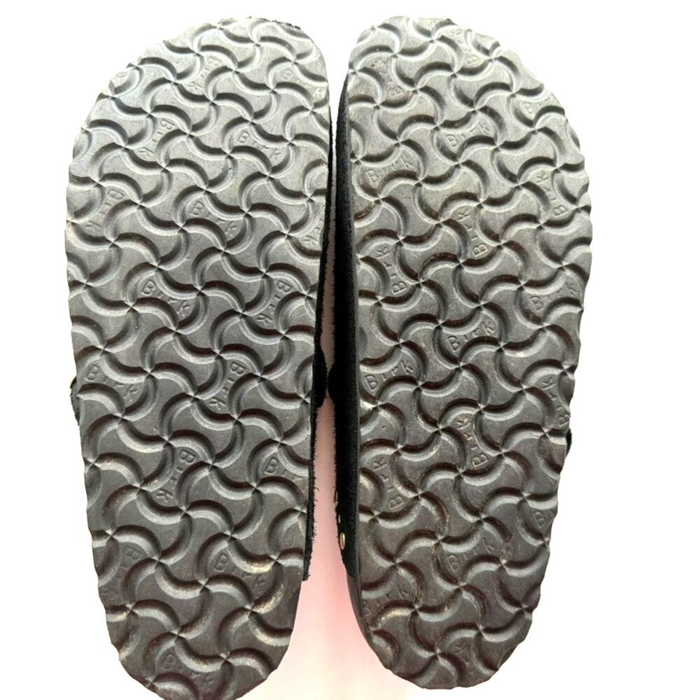 Birkenstock Boston Clog Rivets Black Suede Ltd. Ed. Size 40 Narrow Leather Bed - Picture 8 of 9